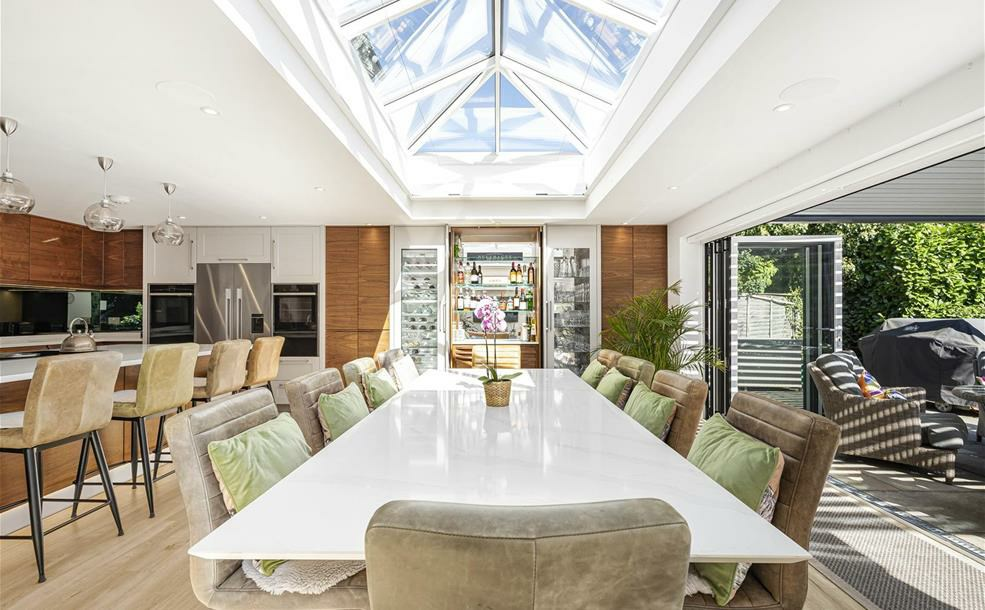 Finishing touches in lake house living space